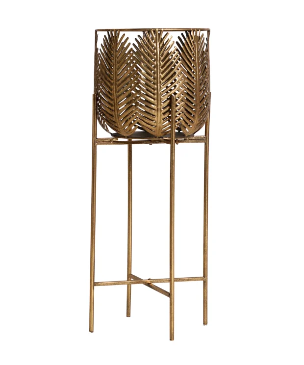 Macetero palmera lucerna Hierro Art deco 28x29x68